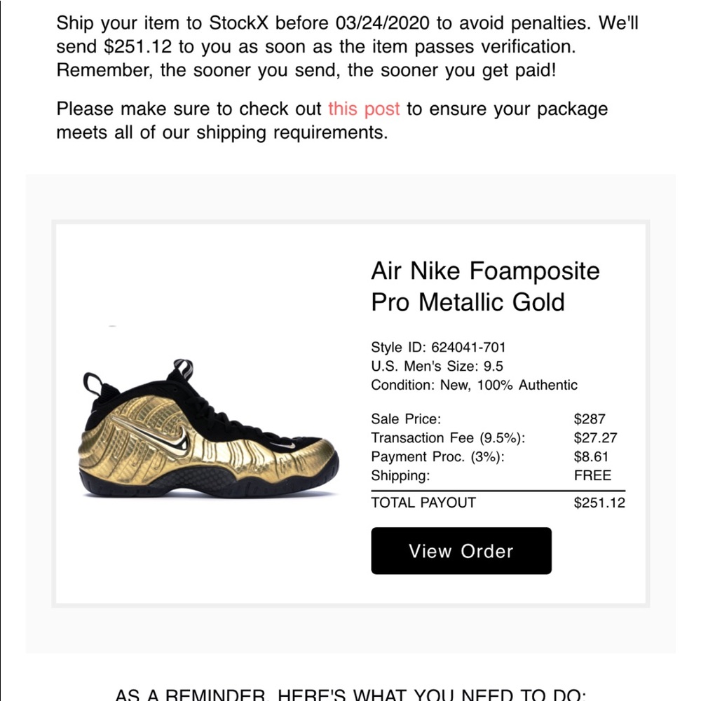 Nike  foamposites gold